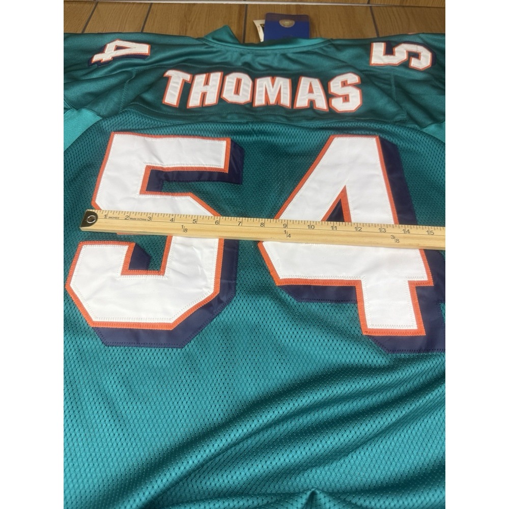Zach Thomas Dolphins Authentic Vintage Reebok Home Jersey NFL LB #54 Size 56 NEW - Picture 9 of 15